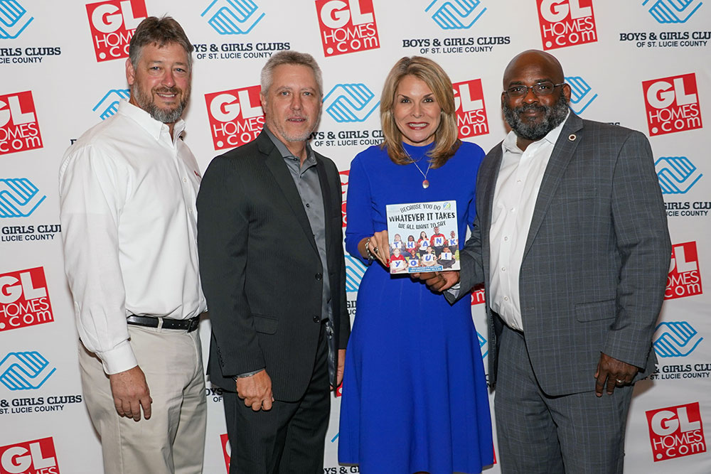 GL Homes Directors of Construction Joe Stein and Richard Bukowski, GL Homes Director of Community Relations Sarah Alsofrom and Boys & Girls Clubs of St. Lucie County CEO Will Armstead