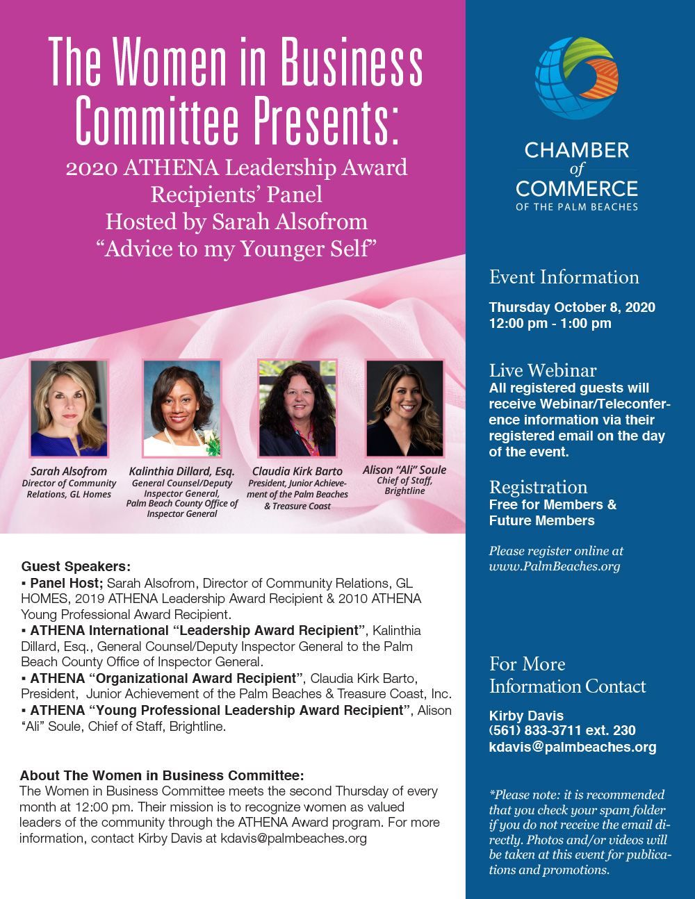 Women in Business ATHENA program flyer