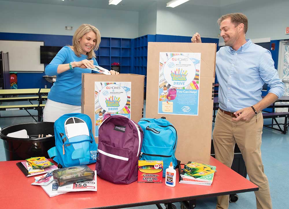 GL Homes helps the Boys & Girls Club with back to school supplies