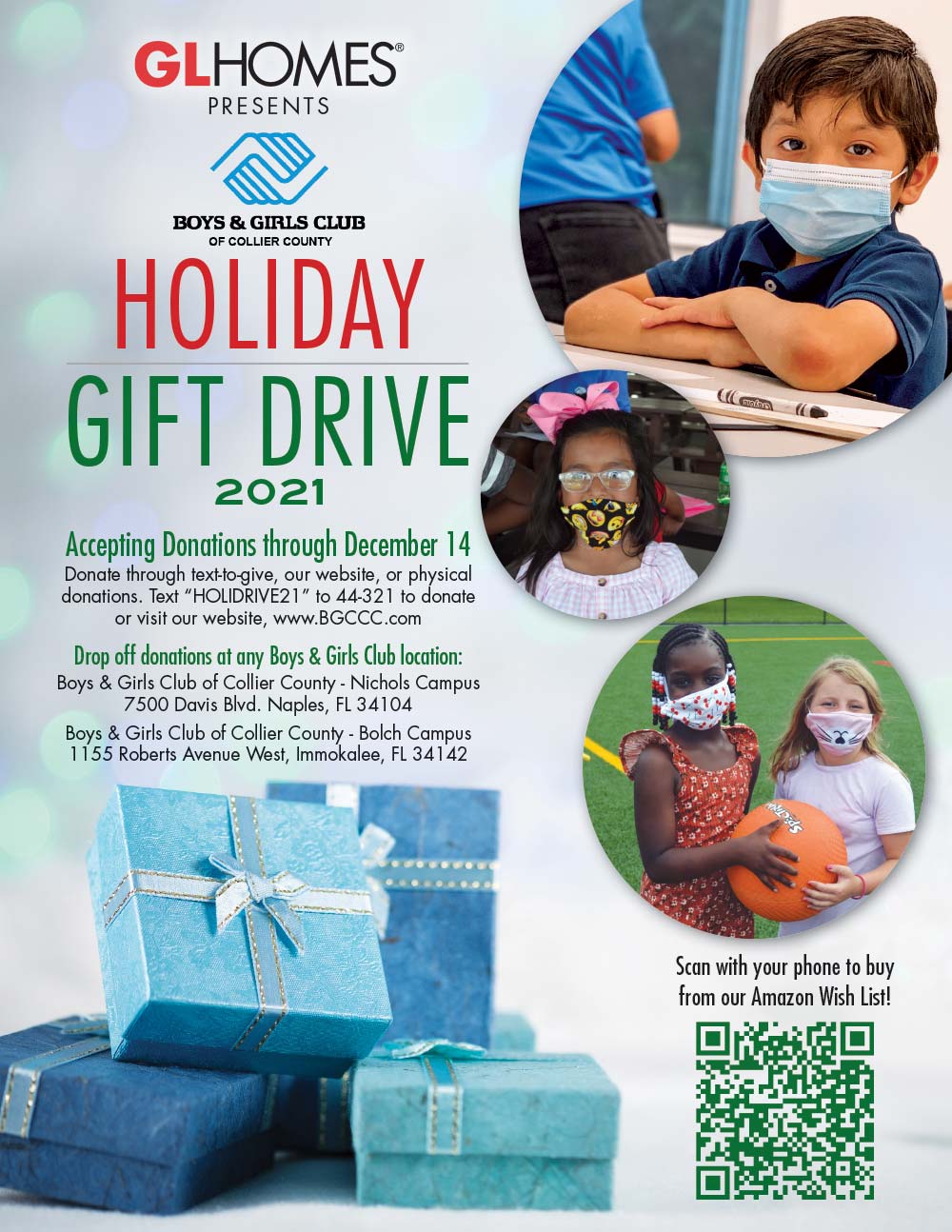 GL Homes Holiday Drive with Boys & Girls Club of Collier County