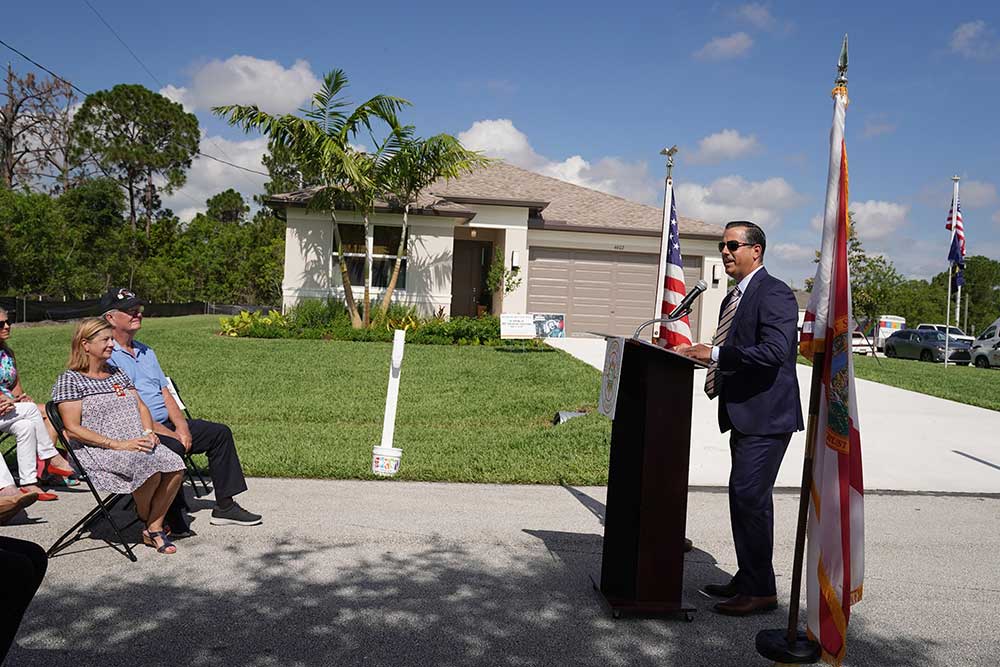 GL Homes - Ryan Courson speaking at Gold Star ceremony.