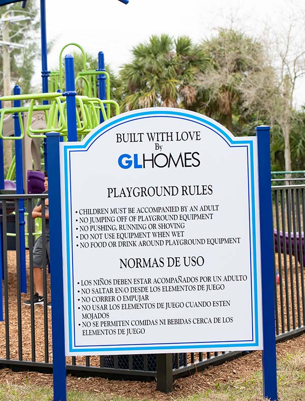 Playground rules at the new playground for farmworkers.