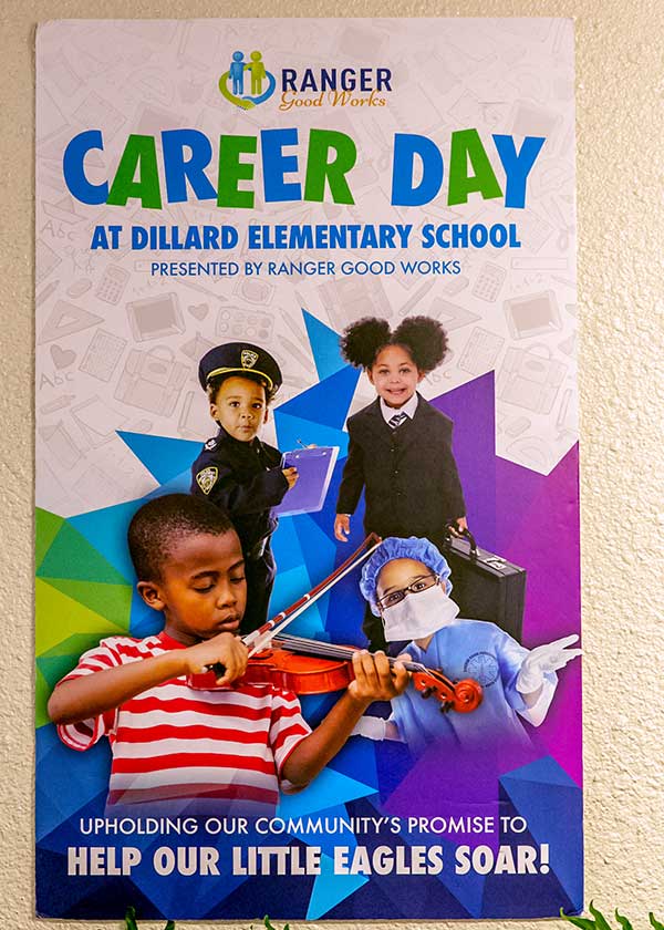 Career Day poster at Dillard Elementary School in Ft. Lauderdale, FL.