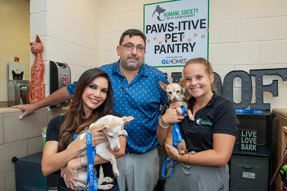 GL Homes donates money and time to the Humane Society of St. Lucie County Paws-itive Pet Food Pantry.