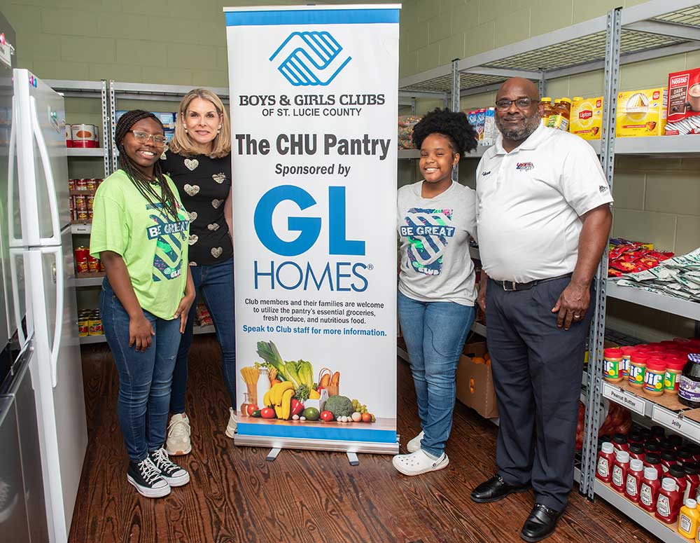 GL Homes supports The CHU food pantry and Boys & Girls Clubs of St. Lucie County.