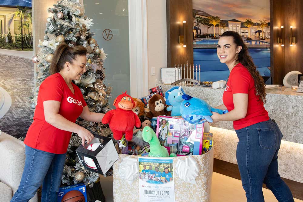 GL Homes collects donated gifts for the Boys & Girls Clubs of Palm Beach County.